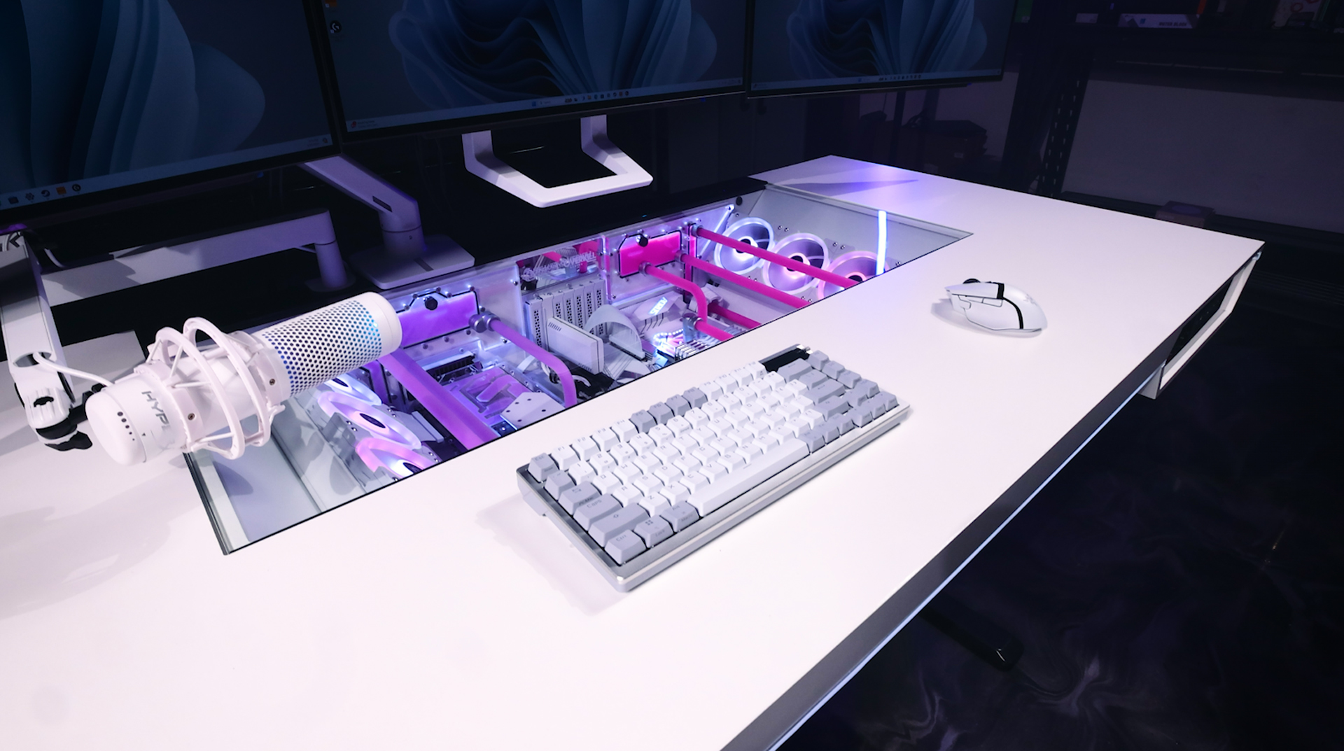 Gaming desk with computer inside discount